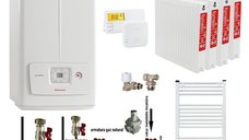 Pachet complet pentru apartament 3 camere, Immergas Victrix Omnia V2 26, 20 kW incalzire, 26 kW apa calda, kit evacuare si accesorii incluse