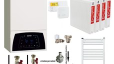 Pachet complet pentru apartament cu 3 camere - Centrala termica Motan Condens Plus 100 25 kW, termostat si calorifere