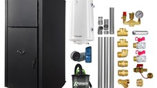 Pachet complet pentru incalzire: Centrala pe peleti Fornello Fiama Confort B 25 kw cu control de la distanta