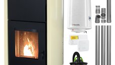 Pachet Complet Termosemineu pe Peleti Fornello Fiama Confort 12 kW