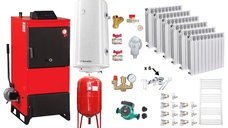 Pachet Completo Centrala Fiama D2-60 70 kW cu Ventilator si Automatizare, Calorifere Aluminiu Fornello Alvo, Boiler Termoelectric, Pompa si Accesorii