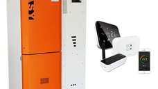 Pachet control de la distanta Centrala pe peleti Fornello Slimpel Easy 40 kw, arzator din inox, pompa, tiraj fortat, buncar 88 kg si termostat Wi-Fi Salus IT 500