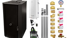 Pachet control de la distanta Centrala termica pe peleti Fornello Rossi B Black 25 kw, pompa, vas expansiune, tiraj fortat, Ecodesign, A+, Boiler Termoelectric Fornello 100 l, Termostat Salus IT500, Aspirator, Kit evacuare 3.5 ml si Fitinguri montaj