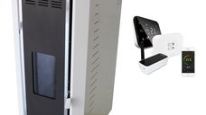 Pachet control de la distanta Termosemineu pe peleti Fornello Camino Rossi 25 kW, pompa Grundfos, vas expansiune, arzator inox si termostat Wi-Fi Salus IT 500
