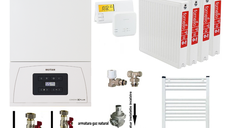 Pachet de incalzire pentru apartament cu 3 camere, centrala Motan Condens KPlus 22,5 kW si radiatoare Fornello