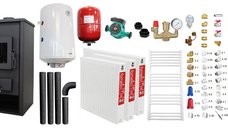 Pachet de incalzire si apa calda pentru 2 camere, cu termosemineu Fornello PADOVA E, 19.4 kW
