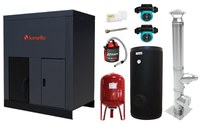 Pachet format din Centrala pe peleti Fornello Eco Energy 35 kW, Pompe circulare, Vas Expansiune, Boiler termoelectric de sol, Cos inox, Termostat ambient si Aspirator cenusa - 1