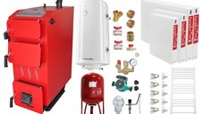 Pachet incalzire Fornello Praktik 30 kW cu boiler, radiatoare din otel si accesorii de montaj
