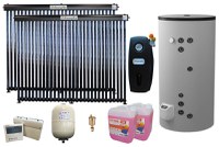 Pachet premium sistem solar presurizat, Fornello 2 x 30 Tuburi Heat Pipe, Boiler cu 2 serpentine Eldom FV50080S21, 9000 W, 500 l, controller, vas expansiune, grup pompare, aerisitor 1/2, antigel - 1