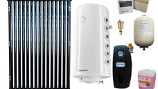 Pachet premium sistem solar presurizat, panou Fornello 15 Tuburi Heat Pipe, Boiler cu 2 serpentine Fornello Optima GCV7/4S 150 l, controller, vas expansiune, grup pompare, aerisitor 1/2, antigel