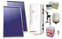 Pachet sistem solar presurizat, 2 x Panou Plan Select PK SL CL NL 2.15 m², Boiler Sunsystem BB NL2 200 PRL 3KW cu doua serpentine, grup pompare, controller, vas expansiune, antigel, aerisitor 1/2 - 1