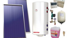 Pachet sistem solar presurizat, 2 x Panou Plan Select PK SL CL NL 2.15 m², Boiler Sunsystem BB NL2 200 PRL 3KW cu doua serpentine, grup pompare, controller, vas expansiune, antigel, aerisitor 1/2