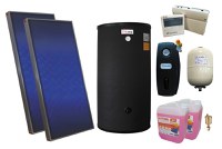 Pachet sistem solar presurizat, 2 x panou Sunsystem PК SL FP 2.0, Boiler 2 serpentine 160 litri, controller, vas expansiune, grup pompare, aerisitor 1/2, antigel - 1