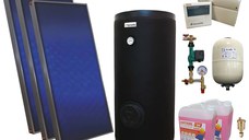 Pachet sistem solar presurizat, 3 panouri solare plane Sunsystem PК SL FP 2.0, Boiler cu 2 serpentine Fornello SOL 300 LT 2S, controller, vas expansiune, grup pompare, aerisitor 1/2, antigel
