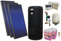 Pachet sistem solar presurizat, 3 panouri solare plane Sunsystem PК SL FP 2.0, Boiler cu 2 serpentine Fornello SOL 300 LT 2S, controller, vas expansiune, grup pompare, aerisitor 1/2, antigel - 1