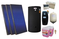 Pachet sistem solar presurizat, 3 x panou Sunsystem PК SL FP 2.0, Boiler 2 serpentine 200 litri, controller, vas expansiune, grup pompare, aerisitor 1/2, antigel - 1