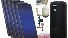 Pachet sistem solar presurizat, 5 panouri solare plane Sunsystem PК SL FP 2.0, Boiler cu 2 serpentine Fornello SOL 500 LT 2S, controller, vas expansiune, grup pompare, aerisitor 1/2, antigel