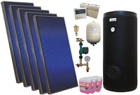 Pachet sistem solar presurizat, 5 panouri solare plane Sunsystem PК SL FP 2.0, Boiler cu 2 serpentine Fornello SOL 500 LT 2S, controller, vas expansiune, grup pompare, aerisitor 1/2, antigel - 1