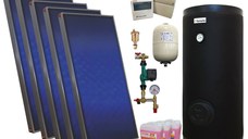 Pachet sistem solar presurizat, 5 panouri solare plane Sunsystem PК SL FP 2.0, Boiler cu 2 serpentine Fornello SOL 500 LT 2S, controller, vas expansiune, grup pompare, aerisitor 1/2, antigel