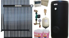 Pachet sistem solar presurizat Fornello 40 Tuburi Heat Pipe, Boiler cu 2 serpentine Fornello SOL 300 LT 2S, controller, vas expansiune, grup pompare, aerisitor 1/2, antigel