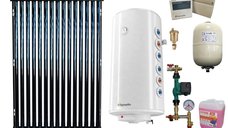 Pachet sistem solar presurizat, panou Fornello 15 Tuburi Heat Pipe, Boiler cu 2 serpentine Fornello Optima GCV7/4S 120, controller, vas expansiune, grup pompare, aerisitor 1/2, antigel