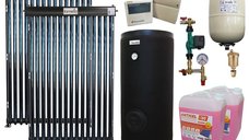Pachet sistem solar presurizat, panou Fornello 30 Tuburi Heat Pipe, Boiler 2 serpentine Fornello SOL 300 LT 2S, controller, vas expansiune, grup pompare, aerisitor 1/2, antigel