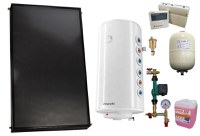 Pachet sistem solar presurizat, Panou solar plan Fornello 2.0 m² SPFP, Boiler cu 2 serpentine Fornello Optima GCV7/4S 120 l, grup pompare, controller, vas expansiune, antigel, aerisitor 1/2 - 1