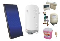 Pachet sistem solar presurizat, panou solar plan Sunsystem PК SL FP 2.0, Boiler cu 2 serpentine Eldom 100 l 2S, controller, vas expansiune, grup pompare, aerisitor 1/2, antigel - 1