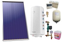 Pachet sistem solar presurizat, Panou Solar Plan Sunsystem Select PK SL CL NL 2.15 m², Boiler cu 2 serpentine Fornello Optima GCV7/4S 120 l, grup pompare, controller, vas expansiune, antigel, aerisitor 1/2 - 1