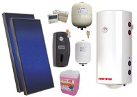 Pachet solar premium, presurizat, 2x panou plan Sunsystem PК SL FP 2.0, Boiler cu 2 serpentine Sunsystem BB NL2 150 PRL 2S, controller, vas expansiune solar, vas expansiune sanitar, grup pompare Fornello (pompa OHI), aerisitor, antigel - 1