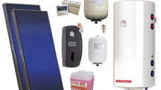 Pachet solar premium, presurizat, 2x panou plan Sunsystem PК SL FP 2.0, Boiler cu 2 serpentine Sunsystem BB NL2 150 PRL 2S, controller, vas expansiune solar, vas expansiune sanitar, grup pompare Fornello (pompa OHI), aerisitor, antigel