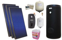 Pachet solar premium, presurizat, 3x panou plan Sunsystem PК SL FP 2.0, Boiler cu 2 serpentine Fornello SOL 200 LT 2S, controller, vas expansiune solar, vas expansiune sanitar, grup pompare Fornello (pompa OHI), aerisitor 1/2, antigel - 1