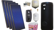 Pachet solar premium, presurizat, 4x panou plan Sunsystem PК SL FP 2.0, Boiler cu 2 serpentine Fornello SOL 300 LT 2S, controller, vas expansiune solar, vas expansiune sanitar, grup pompare Fornello (pompa OHI), aerisitor 1/2, antigel