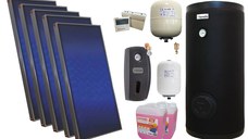 Pachet solar premium, presurizat, 5x panou plan Sunsystem PК SL FP 2.0, Boiler cu 2 serpentine Fornello SOL 500 LT 2S, controller, vas expansiune solar, vas expansiune sanitar, grup pompare Fornello (pompa OHI), aerisitor 1/2, antigel