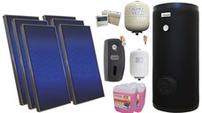 Pachet solar premium, presurizat, 6x panou plan Sunsystem PК SL FP 2.0, Boiler cu 2 serpentine Fornello SOL 500 LT 2S, controller, vas expansiune solar, vas expansiune sanitar, grup pompare Fornello (pompa OHI), aerisitor 1/2, antigel