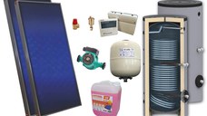 Pachet solar, presurizat, 2x panou plan Sunsystem PК SL FP 2.4, Boiler cu 2 serpentine de sol Sunsystem Son 200 litri, controller, vas expansiune solar, pompa, supapa, aerisitor, antigel