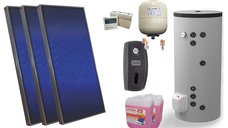 Pachet solar, presurizat, 3x panou plan Sunsystem PК SL FP 2.4, Boiler cu 2 serpentine FV30067S21, 9000 W, 300 l, controller, vas expansiune solar, pompa, supapa, aerisitor, antigel