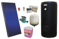 Pachet solar, presurizat, panou plan Sunsystem PК SL FP 2.4, Boiler cu 2 serpentine Fornello SOL 200 LT 2S, controller, vas expansiune solar, pompa, supapa, aerisitor, antigel - 1