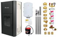 Pachet Termosemineu peleti Fornello Primo Pellet Ivory 30 kw, complet echipat pentru incalzire, pompa, vas expansiune, automatizare, kit evacuare 3.5 ml, Boiler Termoelectric Fornello 100 l, Termostat Salus 091FLRFV2, Aspirator si kit montaj - 1