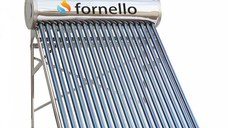 Panou solar nepresurizat Fornello pentru producere apa calda, cu rezervor inox 165 litri, 20 tuburi vidate si vas flotor 5 litri