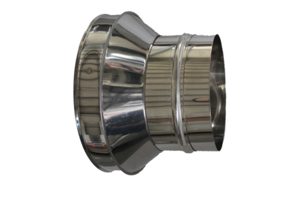 Racord din inox Fornello, diametru interior 120 mm, pentru centrale pe lemn, carbune si peleti