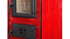Semineu Fiama SD CORNER cu Plita din Fonta, 6 kW, Culoare Rosie
