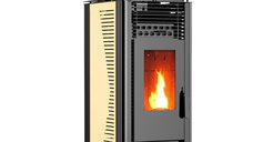 Semineu pe peleti Fornello SOPHIA WI-FI 11 kW cu telecomanda si conectivitate Wi-Fi, culoare Ivory