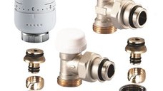 Set robineti pentru calorifer Ivar - cap termostatic, robinet termostatabil si robinet retur