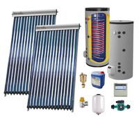 Set Sistem solar presurizat, panou Fornello 40 Tuburi Heat Pipe, boiler cu 2 serpentine si rezistenta electrica Eldom 300 litri cu montaj pe sol, pompa 25-60, controller, vas expansiune, antigel, supapa 1/2, aerisitor 1/2 - 1