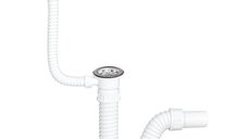 Sifon flexibil TEXO S00003 pentru cada, cu preaplin, adaptor 40 mm si ventil 5/4 inch