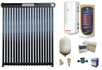 Sistem solar presurizat, panou Fornello 20 Tuburi Heat Pipe, boiler cu 2 serpentine si rezistenta electrica Sunsystem 200 litri, pompa 25-60, controller, vas expansiune, antigel, supapa 1/2, aerisitor 1/2 - 1