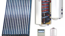 Sistem solar presurizat , panou Sunsystem VTC 20, boiler cu 2 serpentine si rezistenta electrica Sunsystem 150 litri, pompa 25-60, controller, vas expansiune, antigel, supapa 1/2, aerisitor 1/2