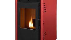 Soba pe peleți Fiama Fuoco 8 kW cu WiFi și aprindere electrică, ideală pentru 75 mp, Bordeaux