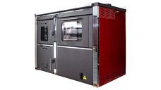 Termosemineu FORNELLO STAR Red 34 kw pe combustibil solid ( lemn,carbune,bricheti ) ce se poate utiliza atat pentru incalzirea locuintelor, cat si pentru gatit (este prevazuta cu plita si cuptor pentru gatit) si este echipat cu pompa de circulatie